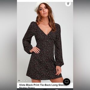 LELIS- open tie back , polka dot Mini dress